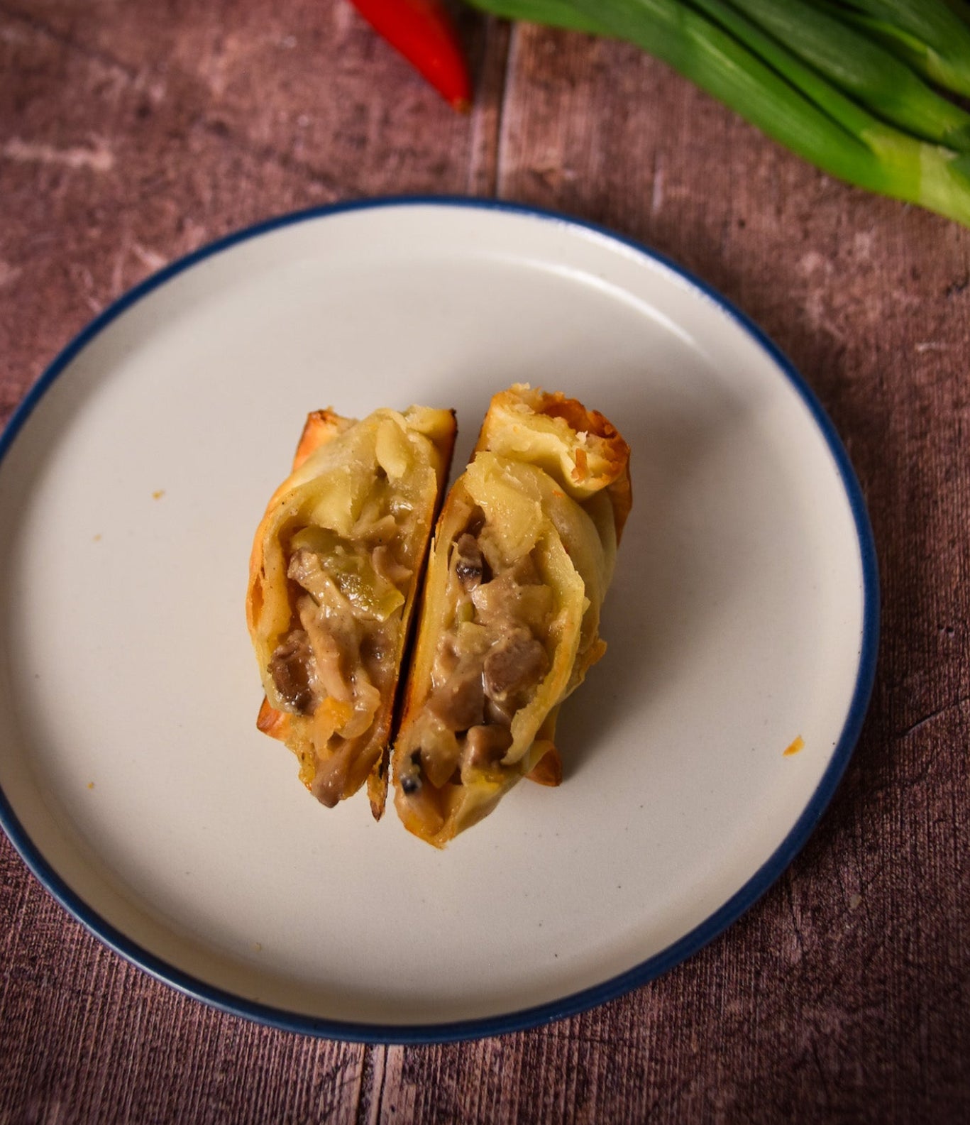 Mushrooms, gorgonzola cheese